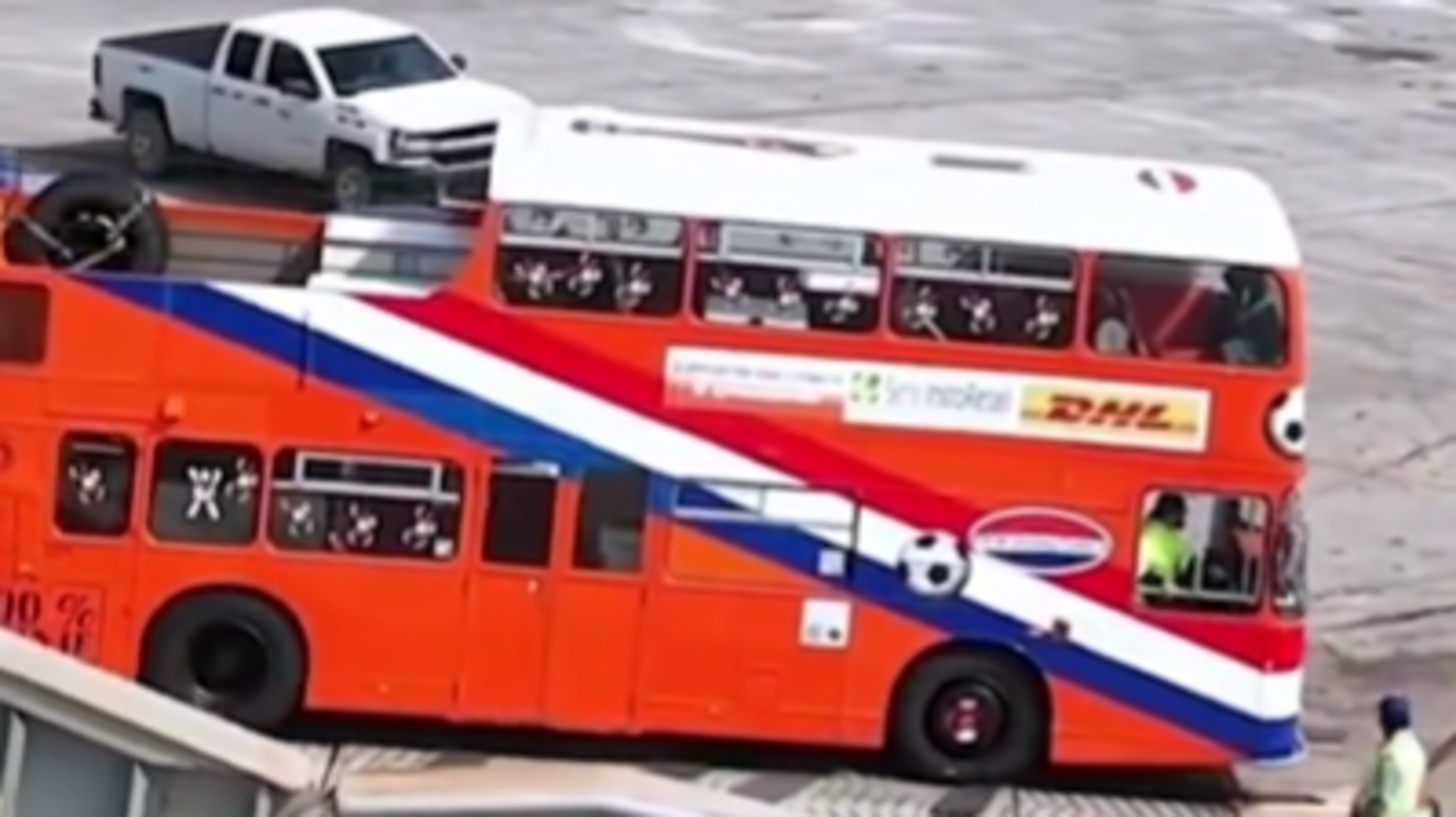 Iconic Dutch Orange bus arrives in the US for 2026 World Cup after weeks-long journey