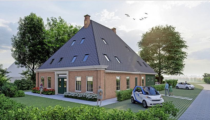 Stolp met acht appartementen in de Wijdewormer