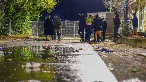 In de wachtrij ontstond veel chaos.