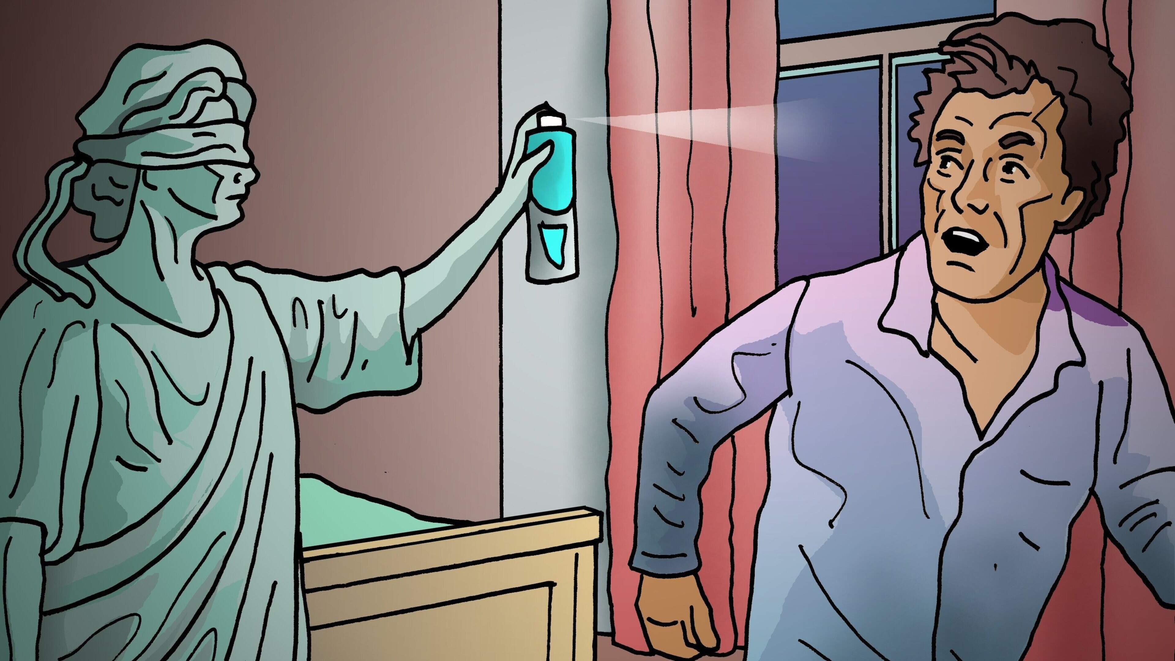 Woman (44) hits husband with deodorant can. Assault in bedroom after argument over excessive drinking