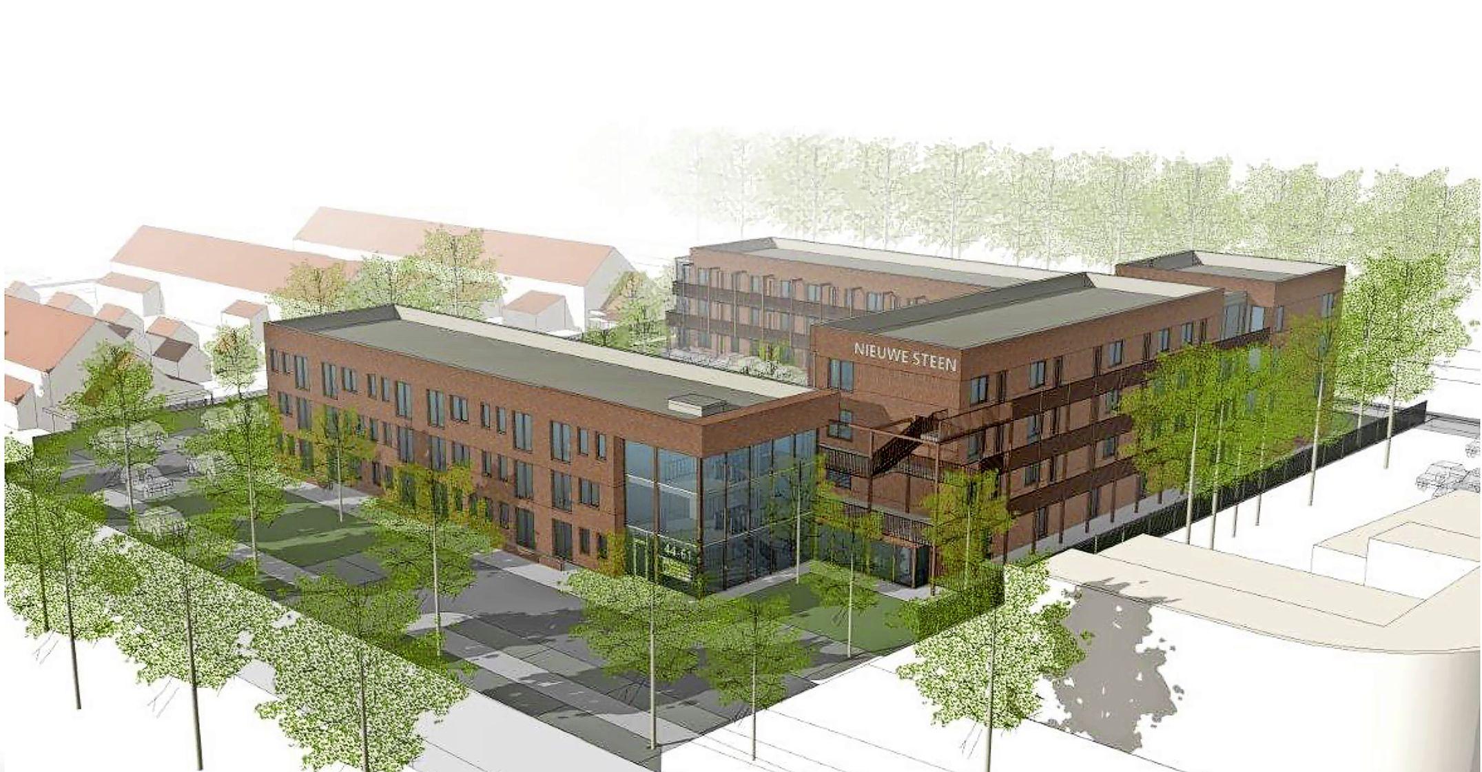 Ooms bouwt voor Intermaris zestig nieuwe huurappartementen op de Nieuwe Steen, tweede helft van 2022