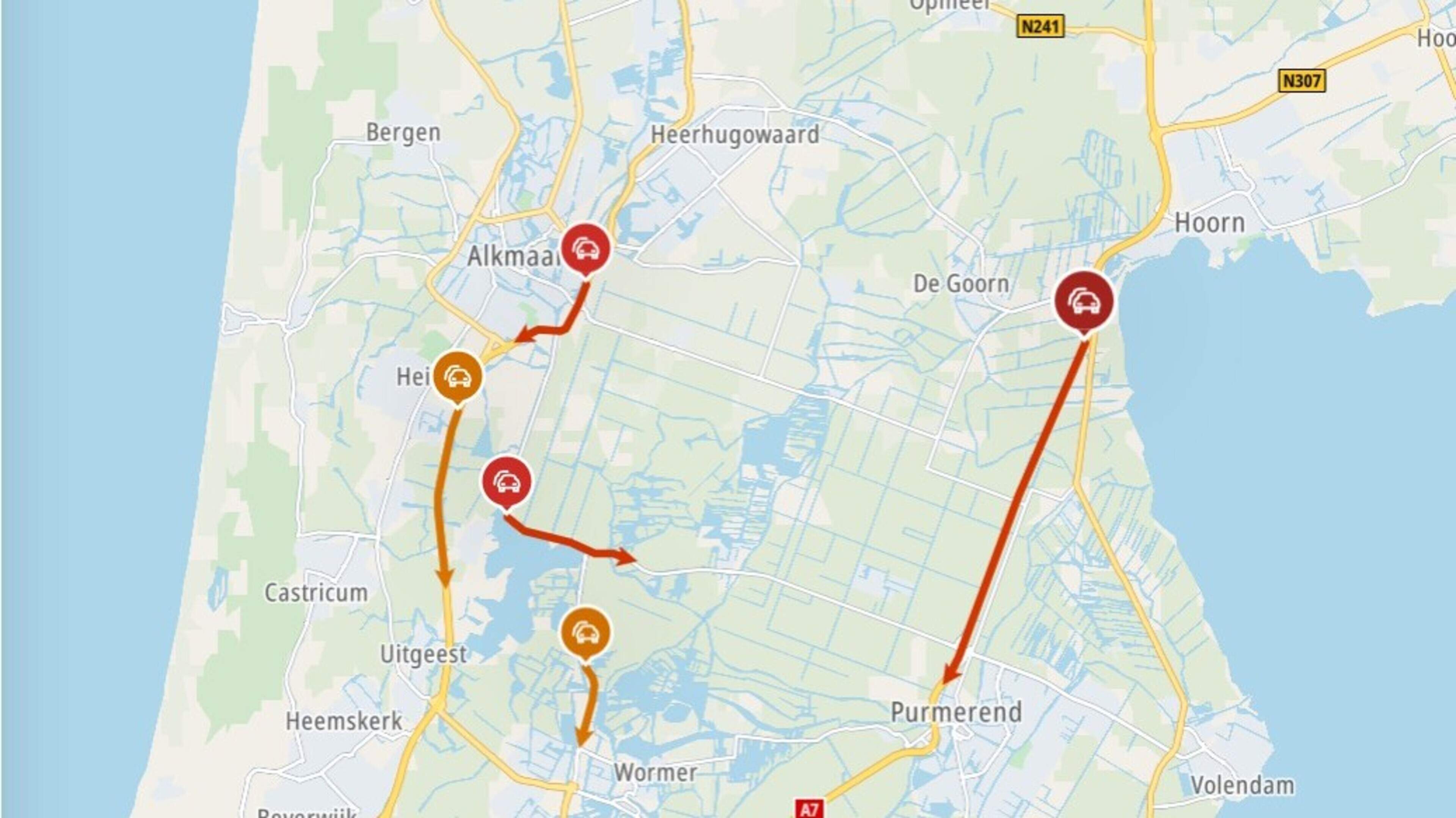 North Holland traffic: delays on the A7 and A9 during the Thursday morning rush hour, June 4
