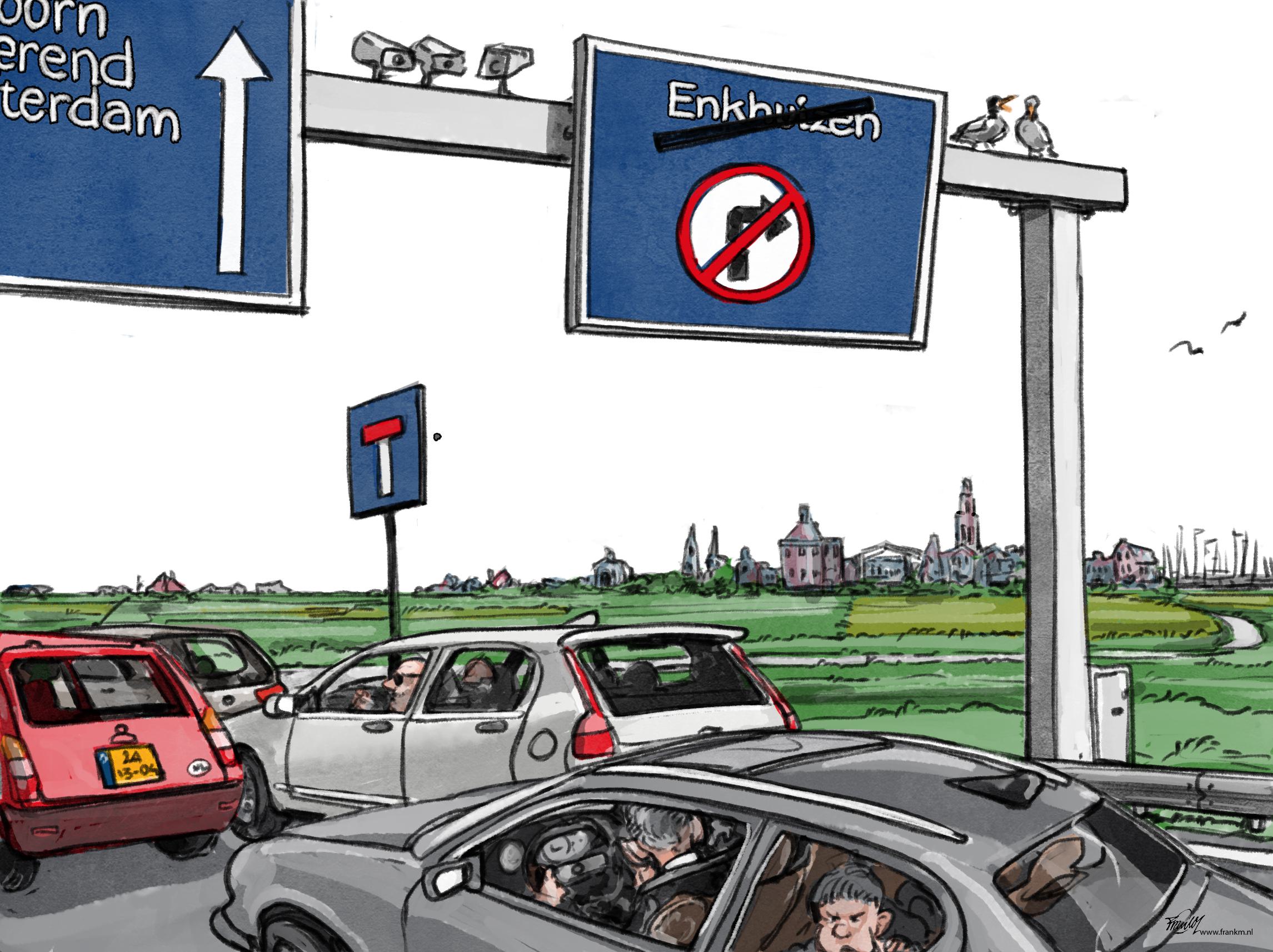 Enkhuizen blijft in de toekomst links óf rechts liggen | cartoon