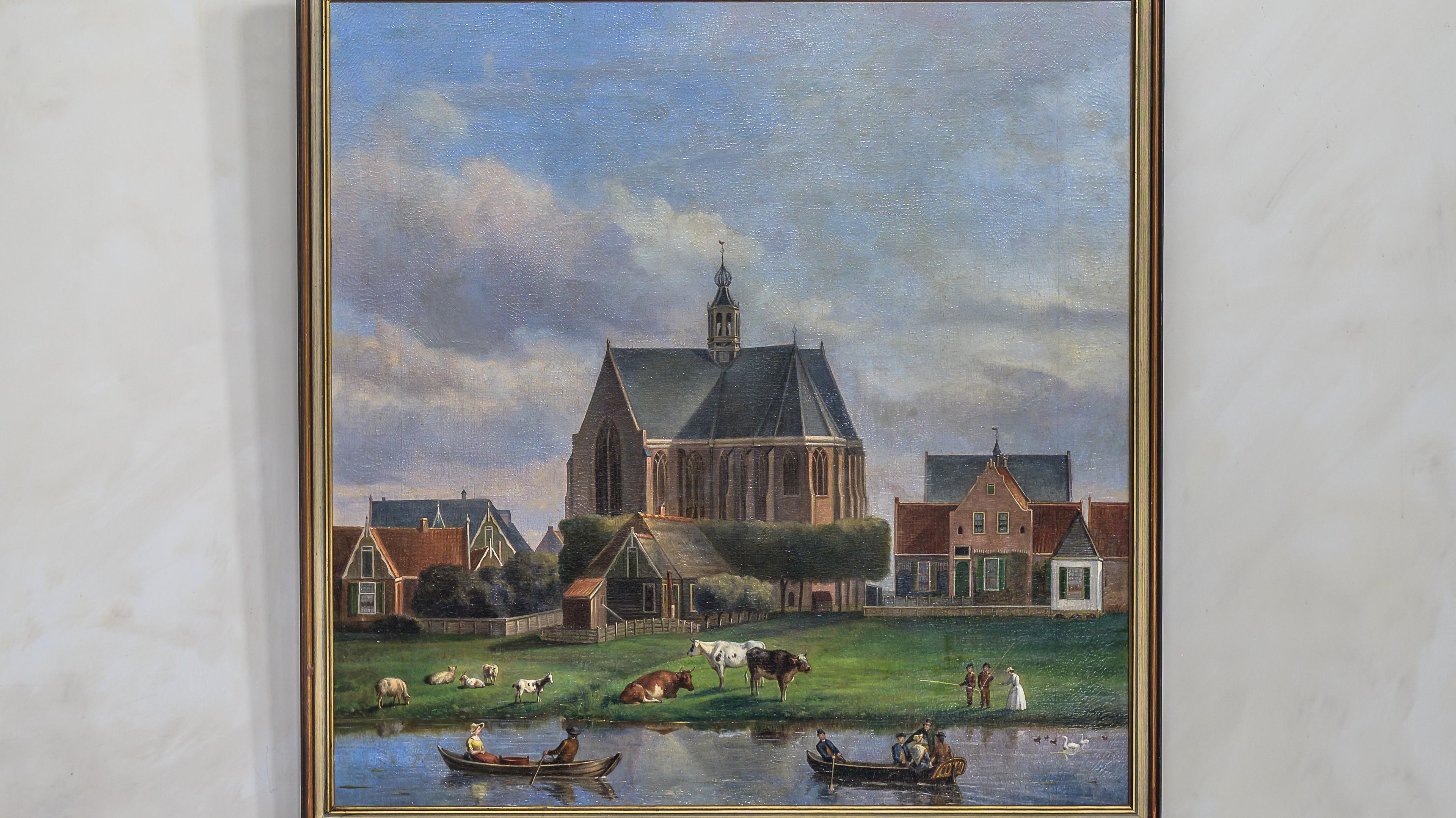 Waardevol schilderij uit de vroegere burgemeesterskamer van Zeevang gered van de vuilstort