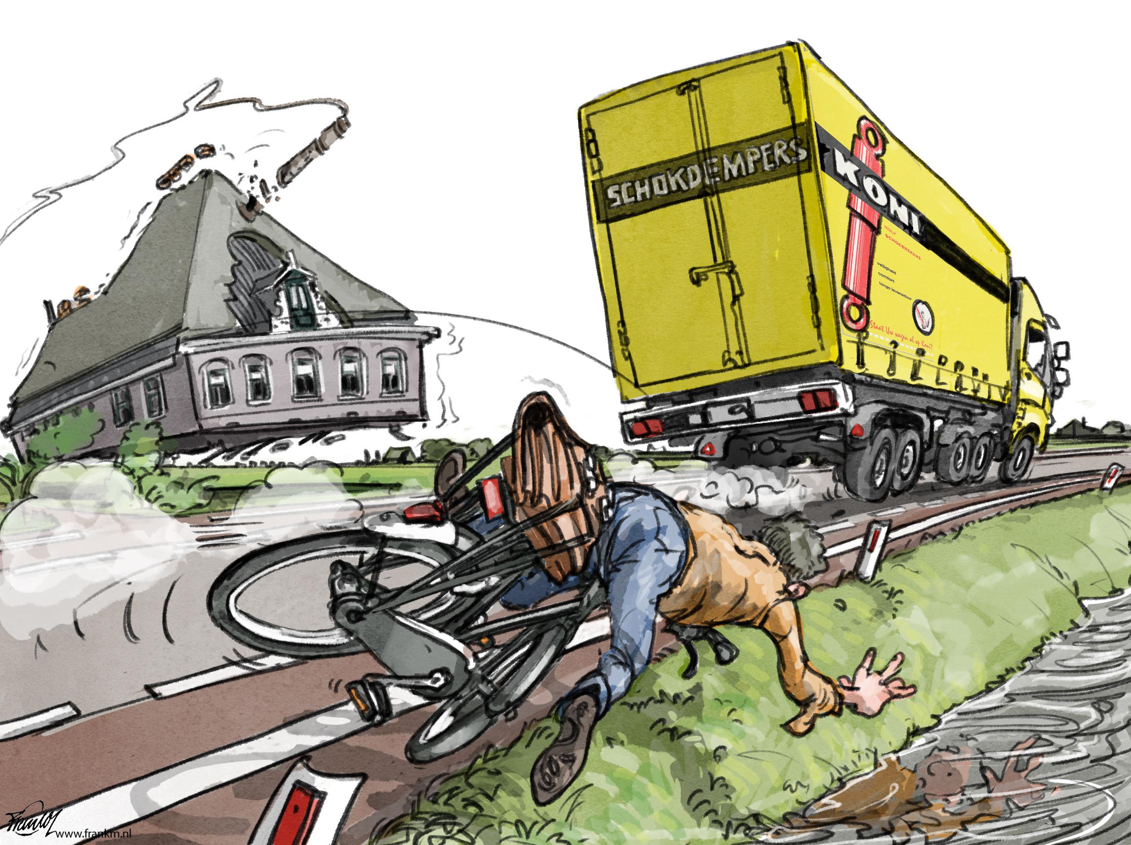 Trillende stolpjes in de polder | cartoon