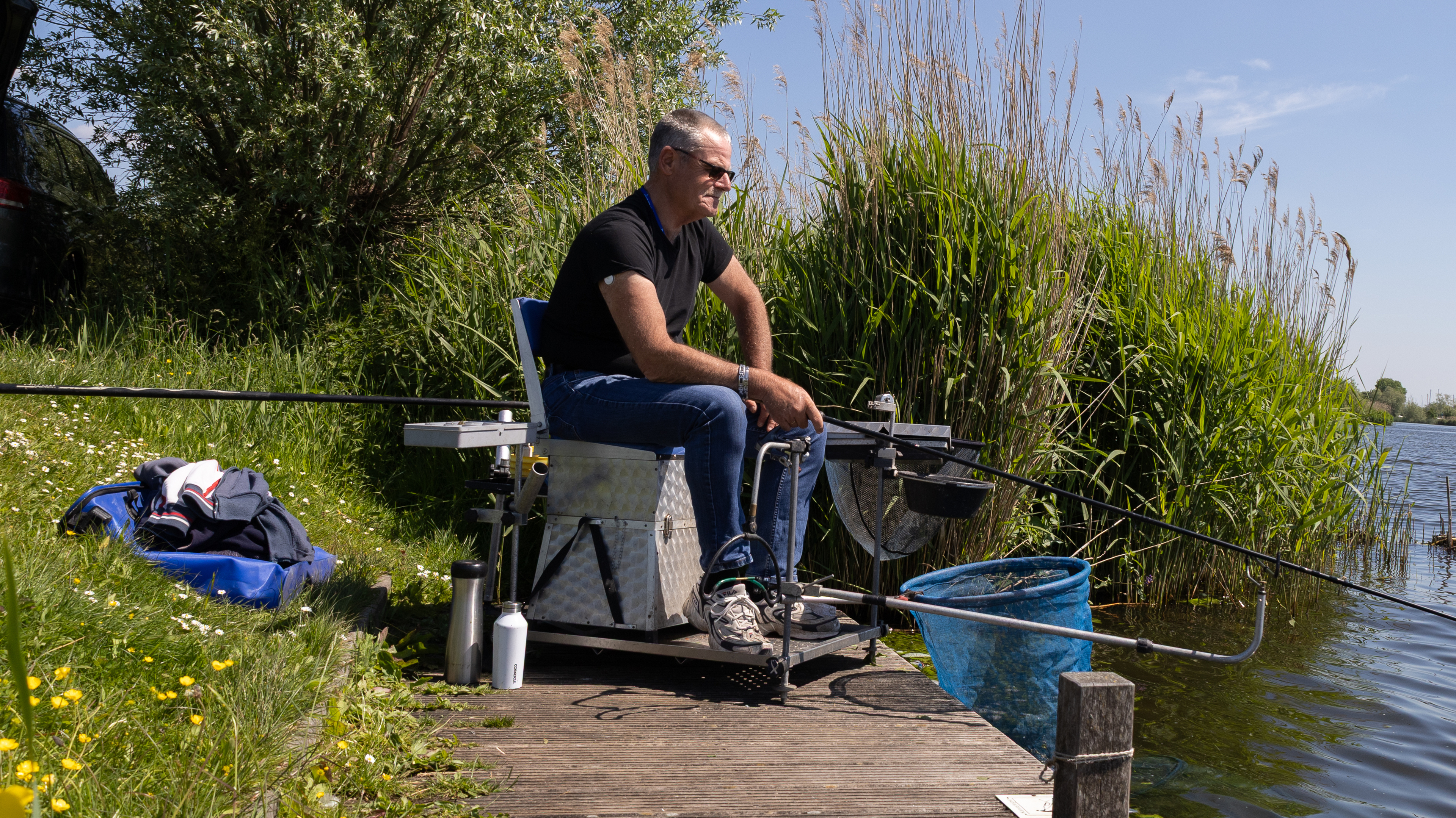 Ruud spends hours fishing by the water. 'I can't kill a creature like that, I just can't'